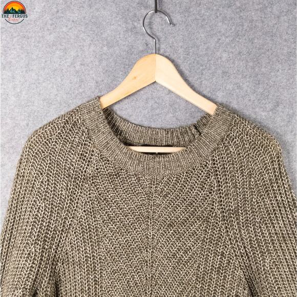 Express Pullover Sweater Gray Cotton Blend Round Neck Long Sleeve Men's Sz XL - Picture 3 of 9